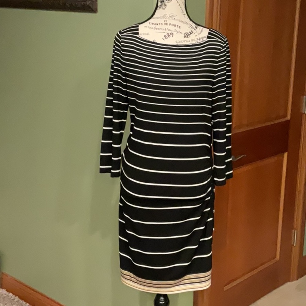 White House Black Market Black and White Sheath Dress size L